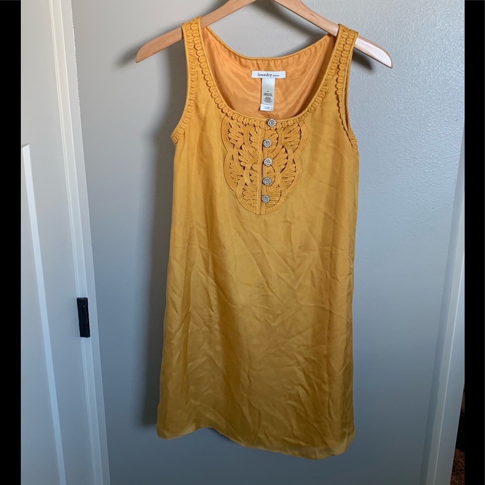 Anthropologie dress in yellow/mustard